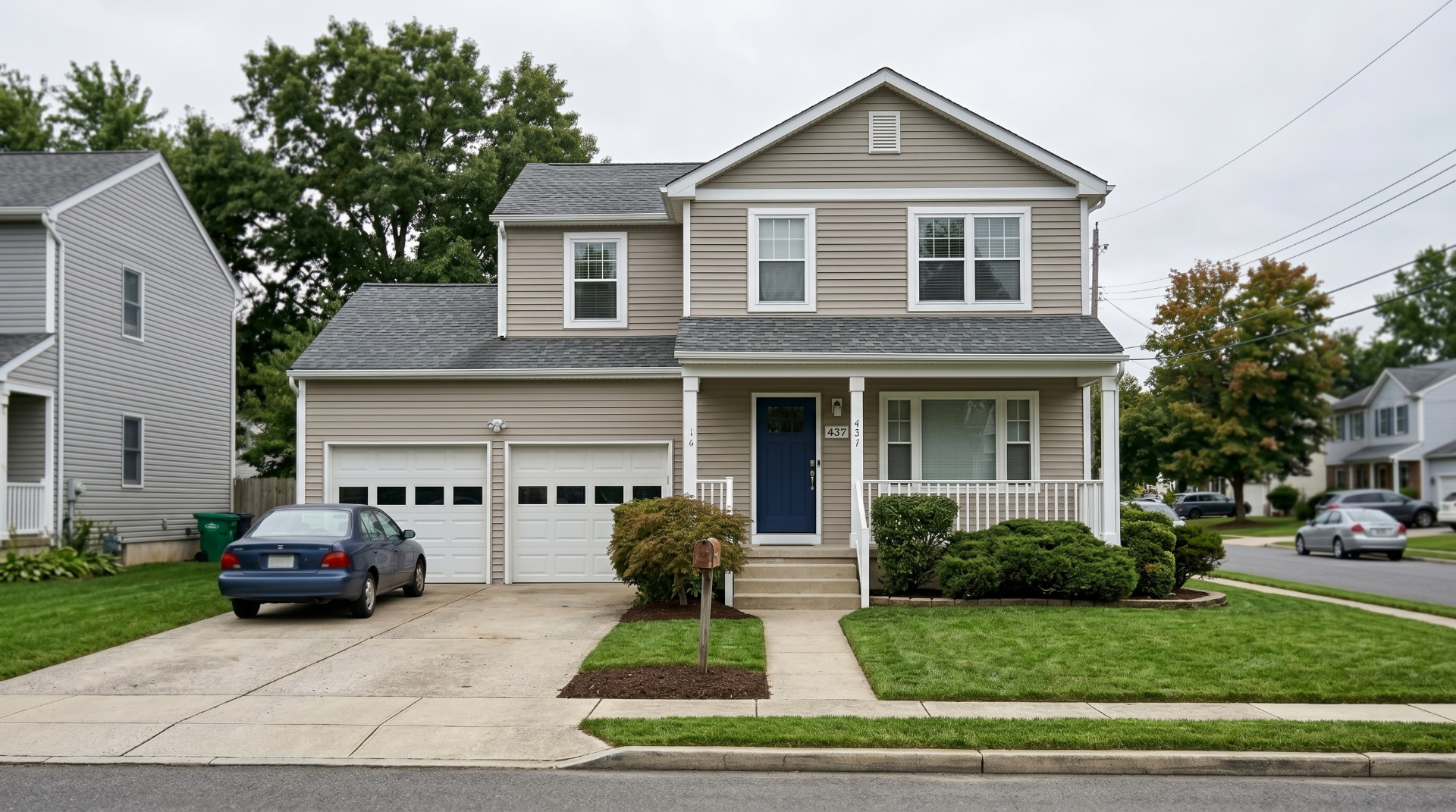 After renovation — restored residential exterior